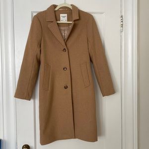 Camel A&F Wool-blend Dad Coat